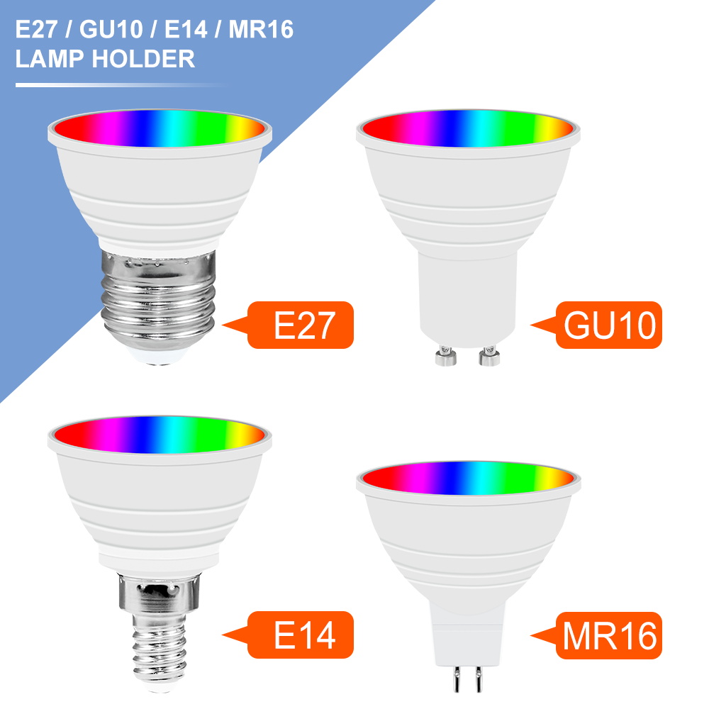 RGB LED Ʈ  äο  E27, 220V, E14 ÷..